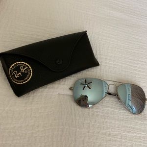 Ray ban flash silver aviators